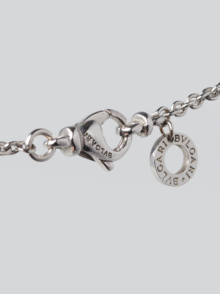 Bvlgari 18k White Gold and Diamond Circle Pendant Necklace