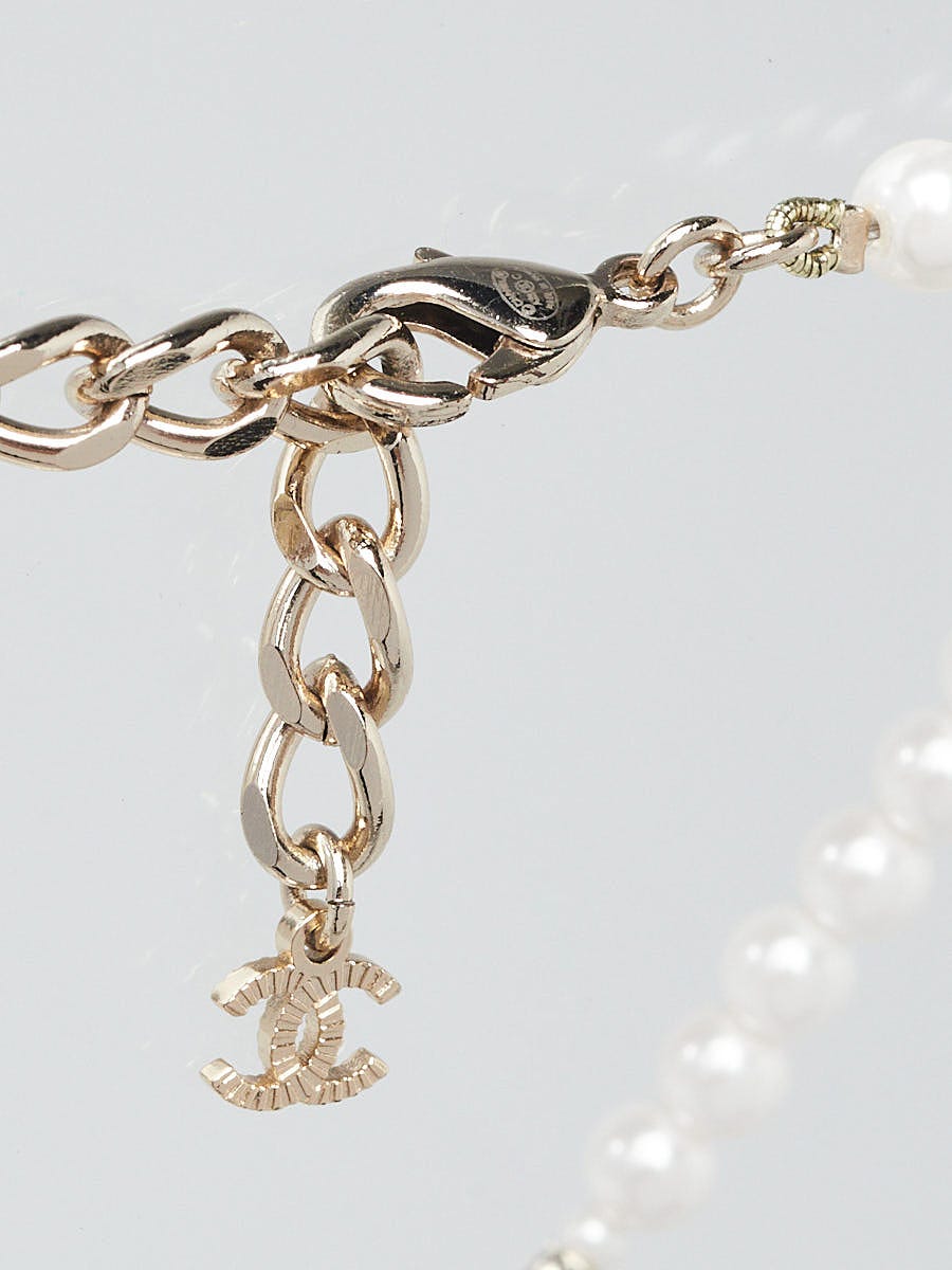 アクセサリー p_chan Chanel Pink Camellia Crystal Pearl Choker Necklace | Yoogi's Closet