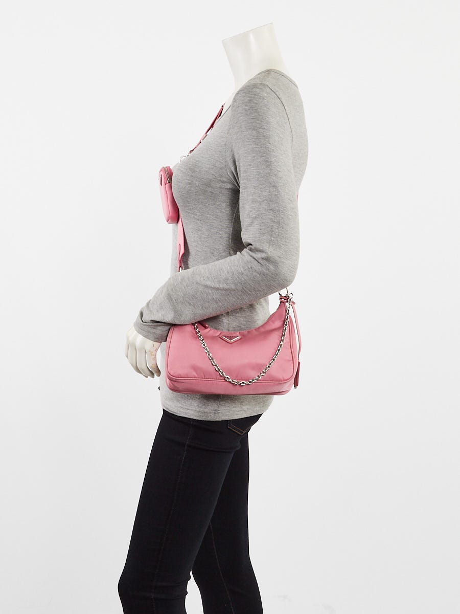 Prada Pink Tessuto Nylon 2005 Re-Edition Shoulder Bag 1BH204