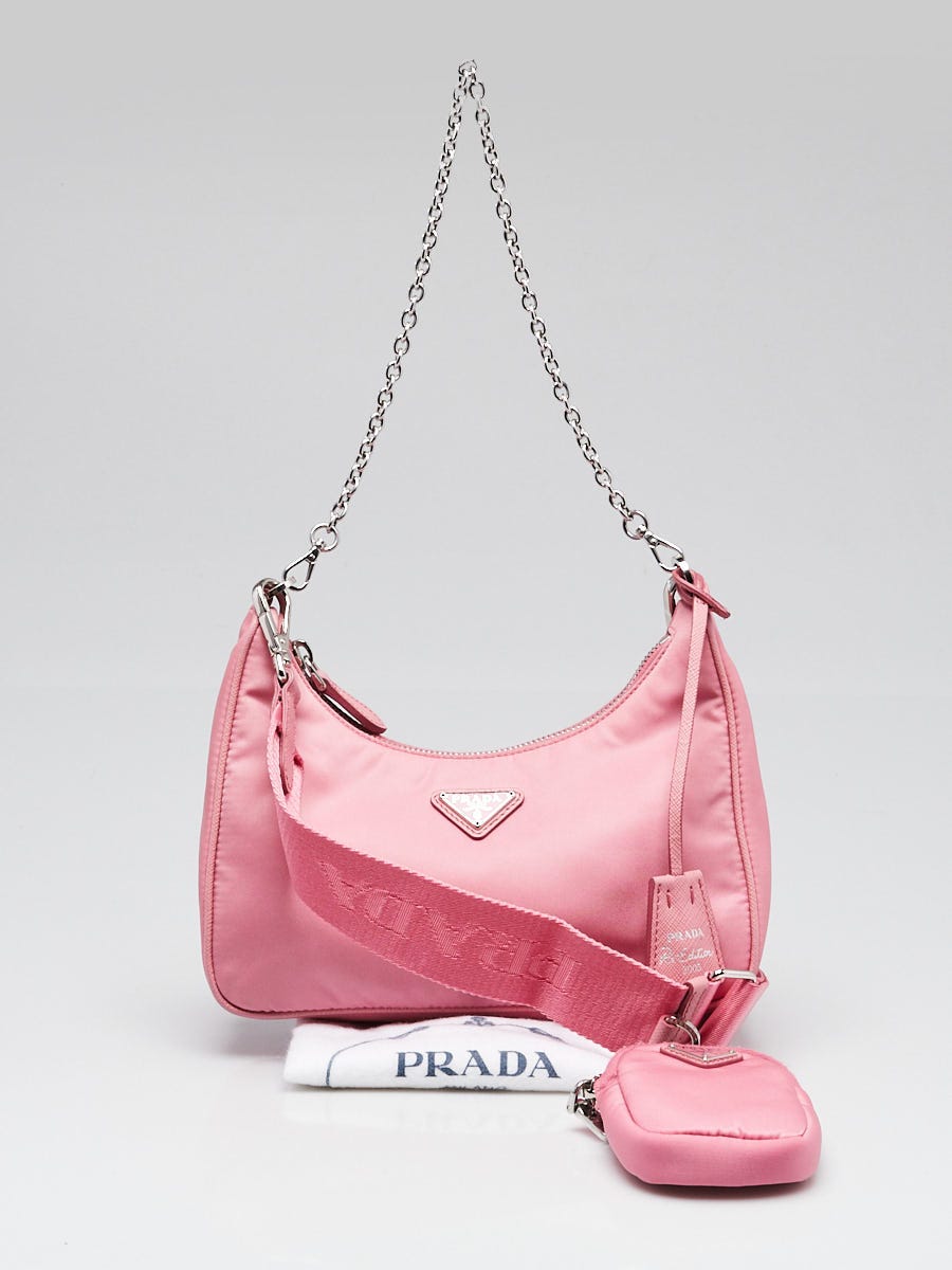 Prada Pink Tessuto Nylon 2005 Re-Edition Shoulder Bag 1BH204