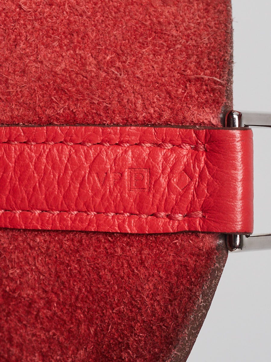 Hermes 18cm Rose Jaipur Clemence Leather Palladium Plated Picotin