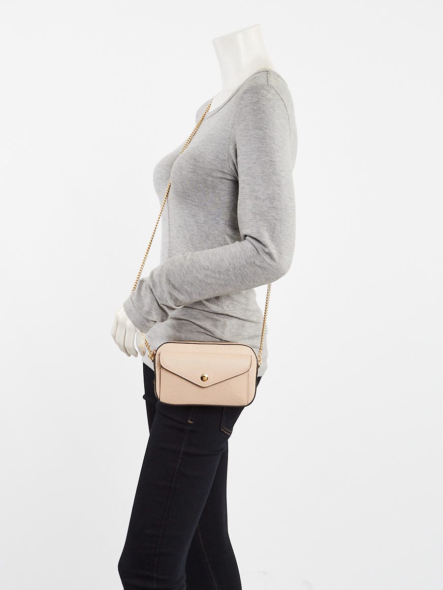 Gucci Beige GG Embossed Leather Super Mini Pochette Crossbody Bag