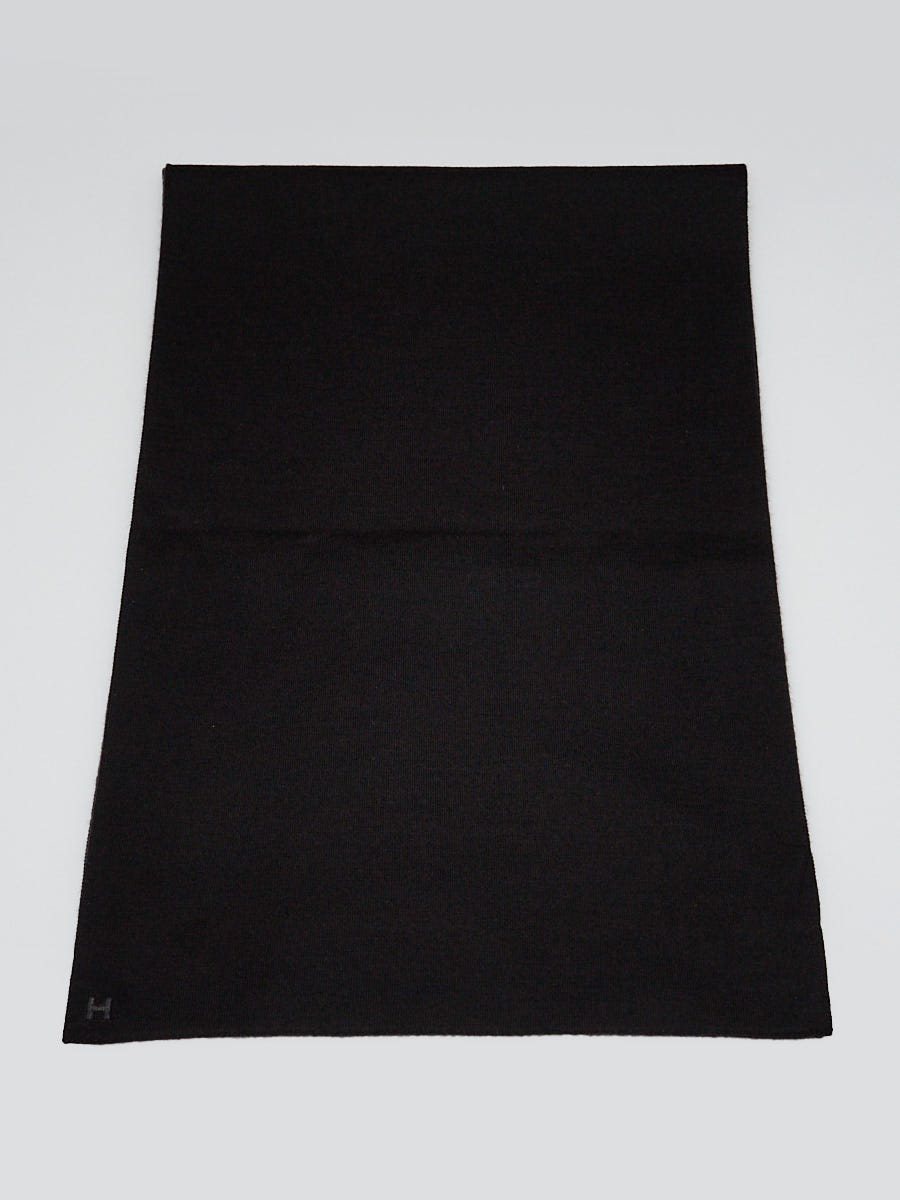 Hermes Noir/Flanelle Cashmere/Silk Shawl Scarf