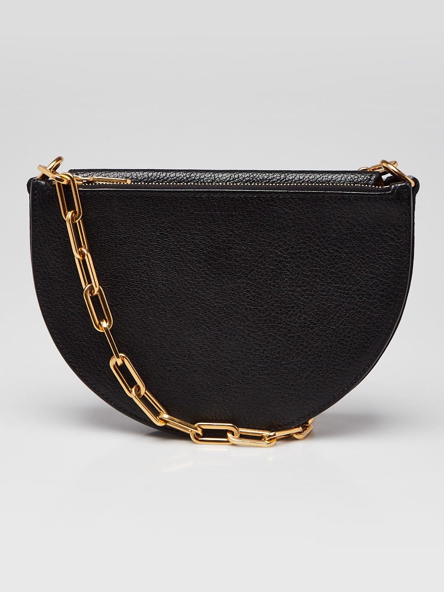 Burberry Black Leather Half Moon Chain Bag