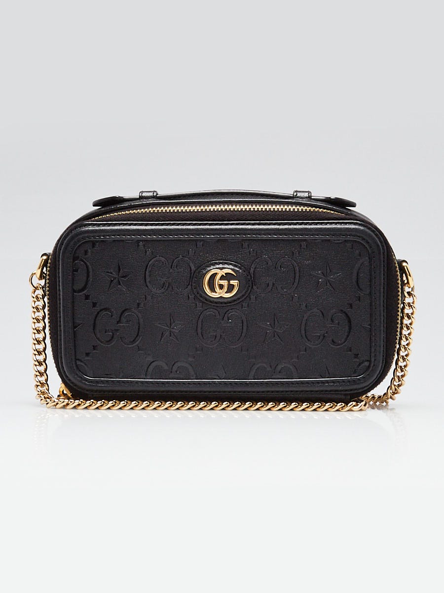 Gucci Black Star Embossed Leather Mini Shoulder Bag | Yoogi