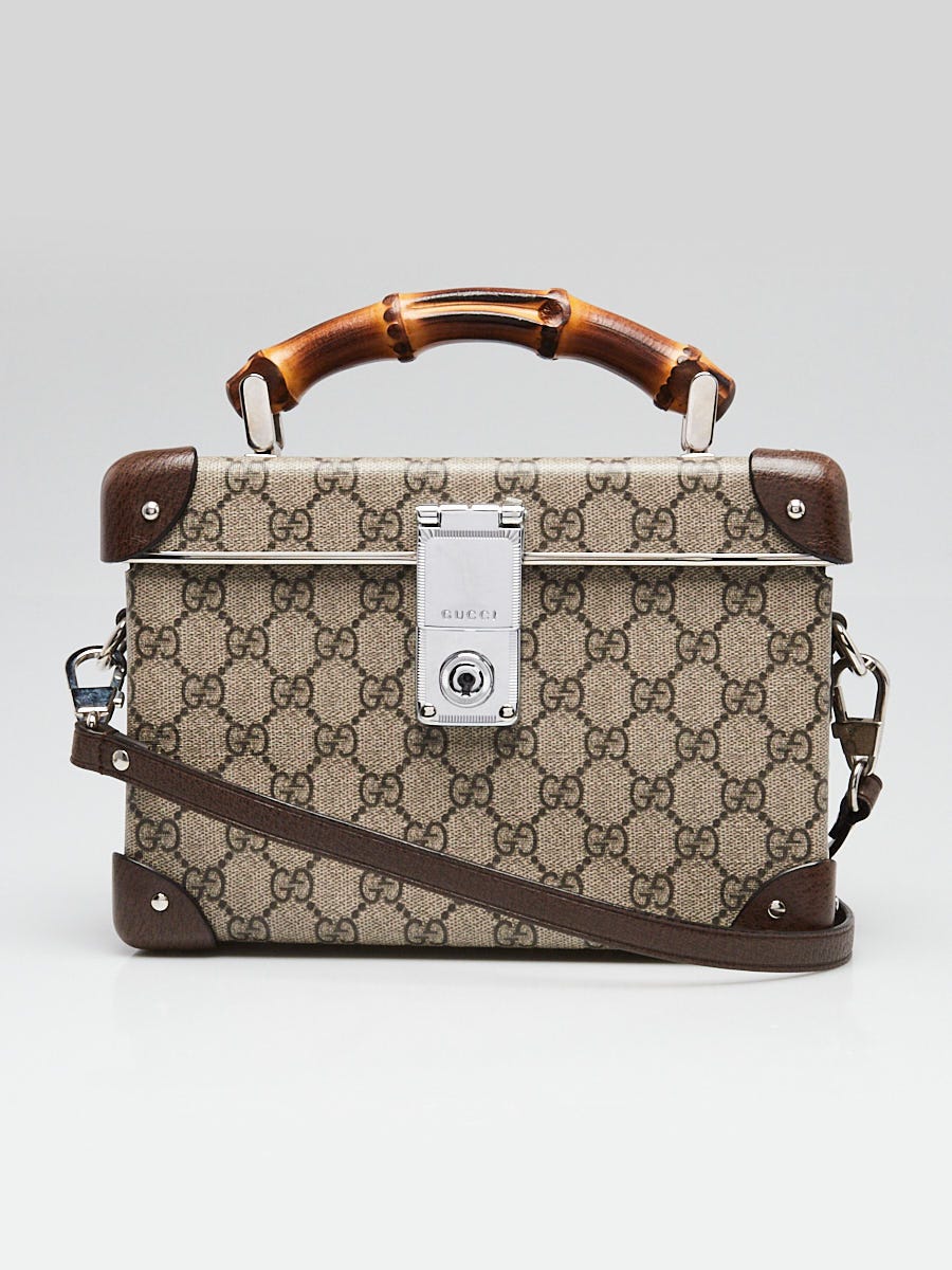 Gucci Beige/Ebony GG Supreme Canvas Globe Trotter Vanity Case Bag