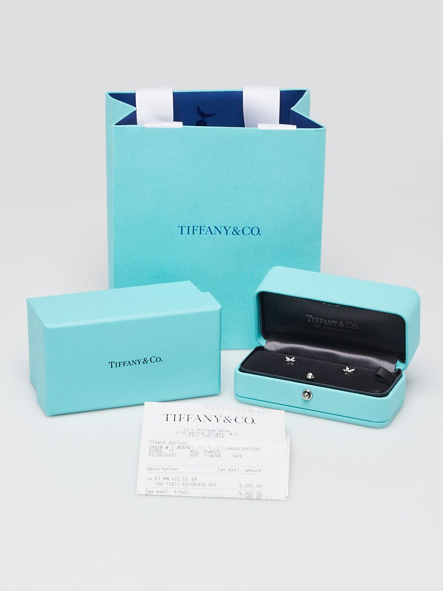 Tiffany & Co. Platinum and Diamond Victoria Flower Mini Stud Earrings