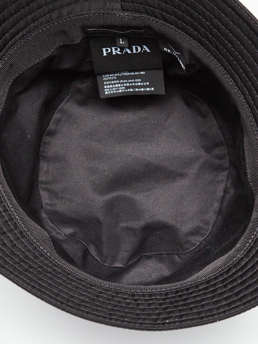 PRADA ハット　Lサイズ Prada Black Re-Nylon Bucket Hat Size L | Yoogi's Closet