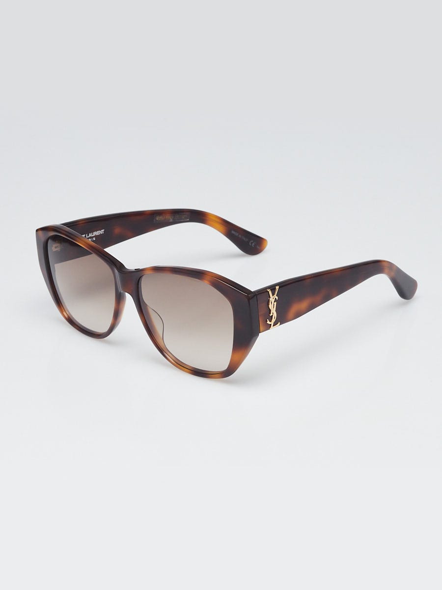 【美品】【上質メルトン】YVES SAINTLAURENT ソフトメルトン Yves Saint Laurent Tortoise Shell Acetate Sunglasses SLM8