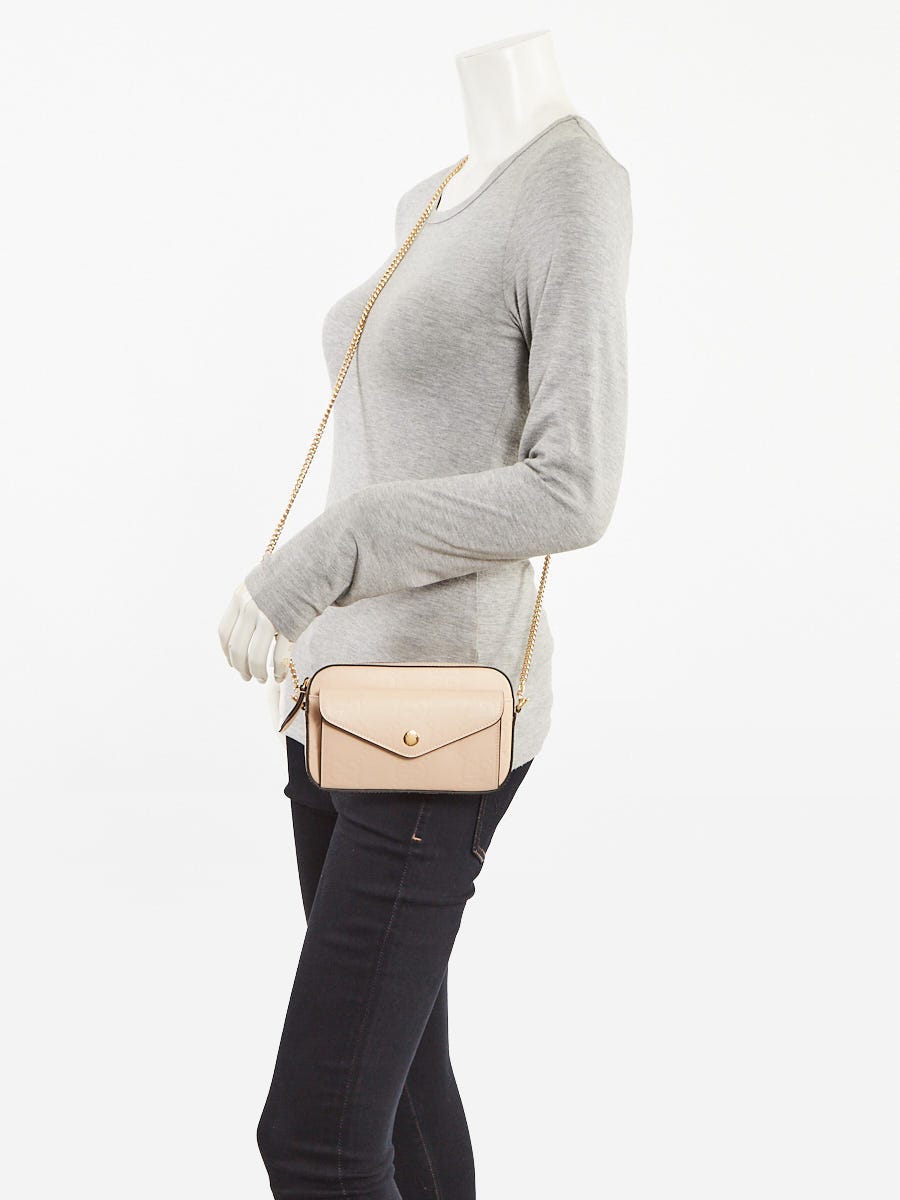 Gucci Beige GG Embossed Leather Super Mini Pochette Crossbody Bag