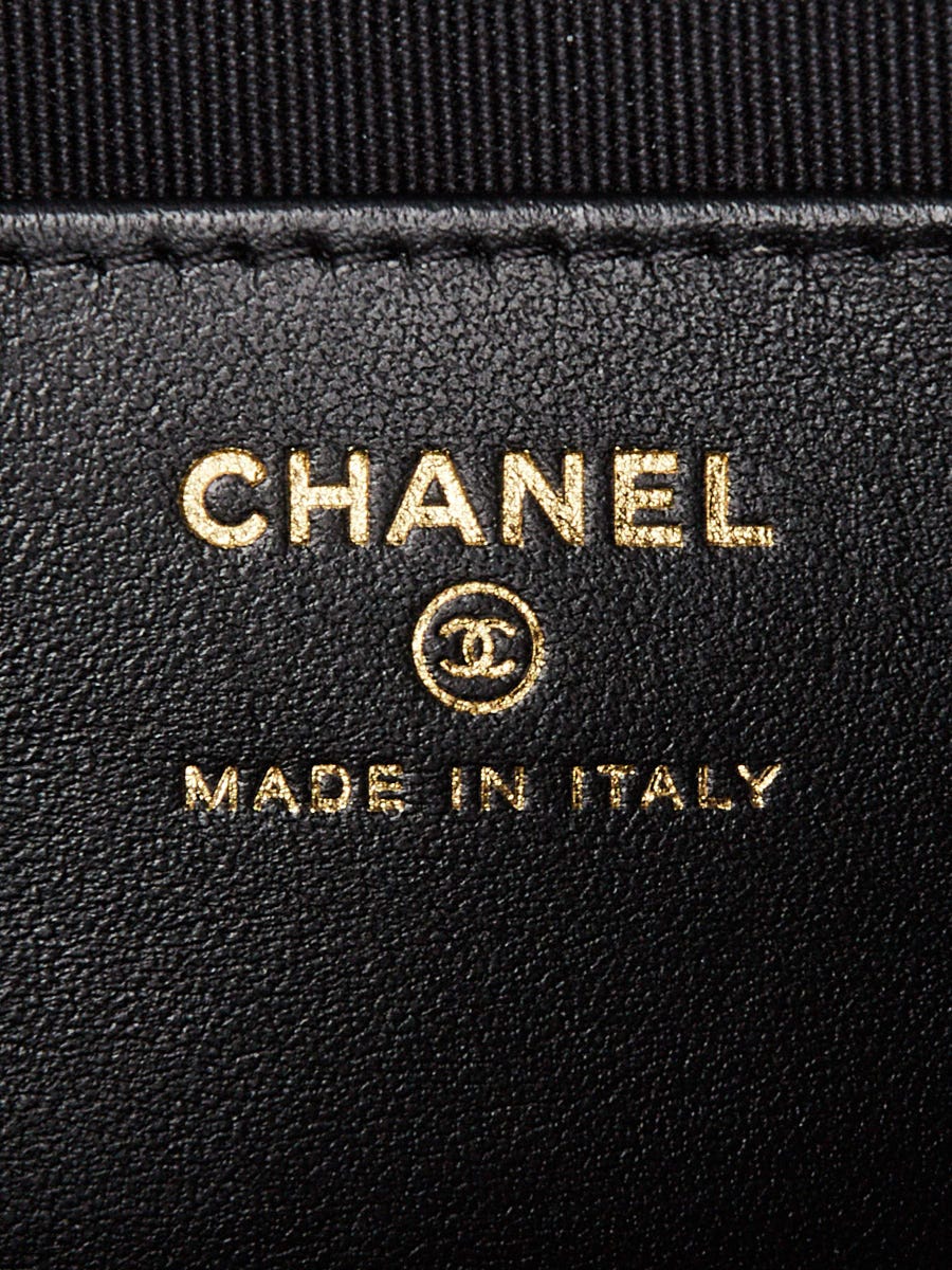 Chanel Black Quilted Lambskin Leather Top Handle Flap Phone Holder