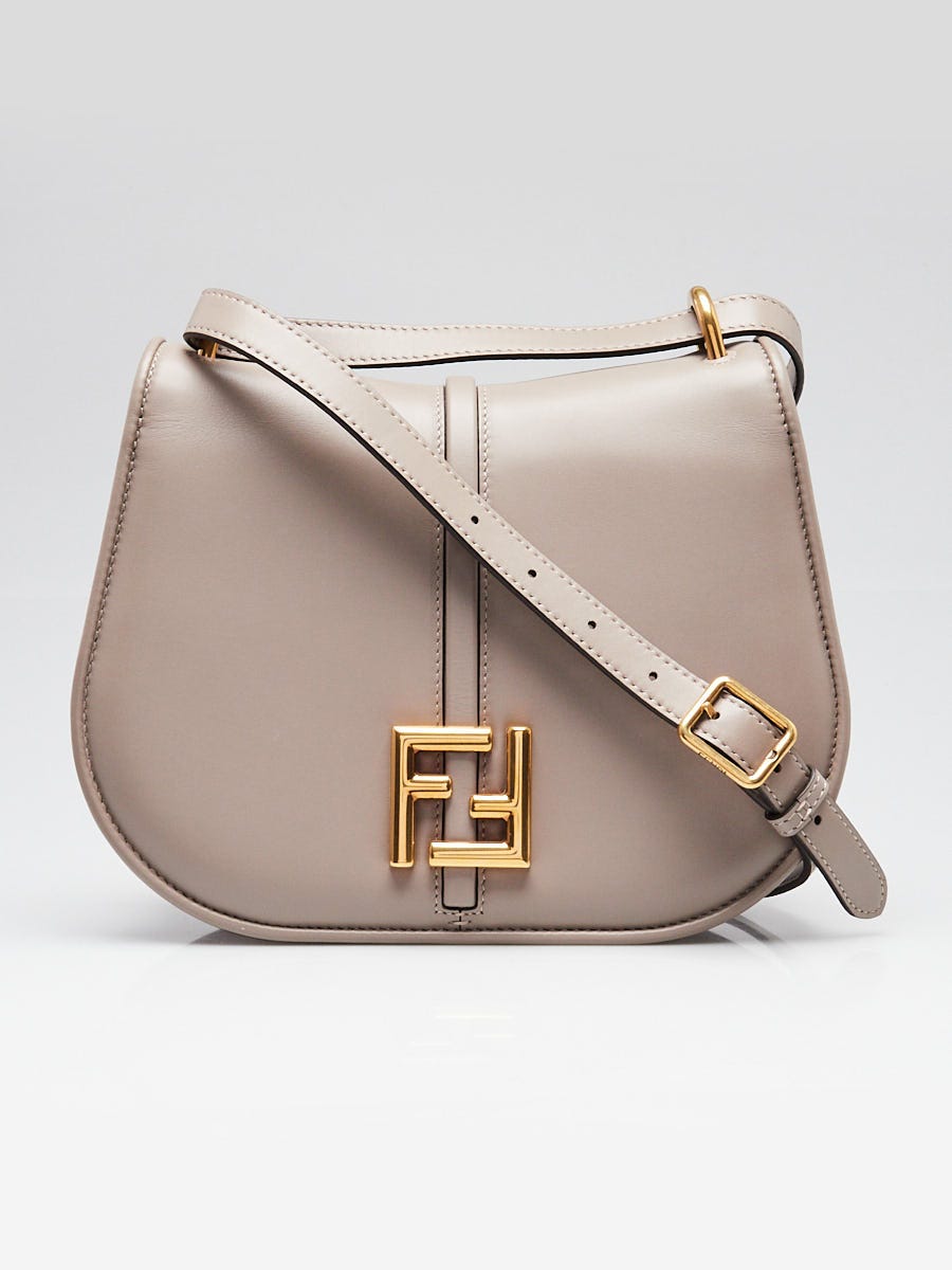 Fendi Tortora Vitello Leather Medium Saddle Bag 8BT366 | Yoogi's
