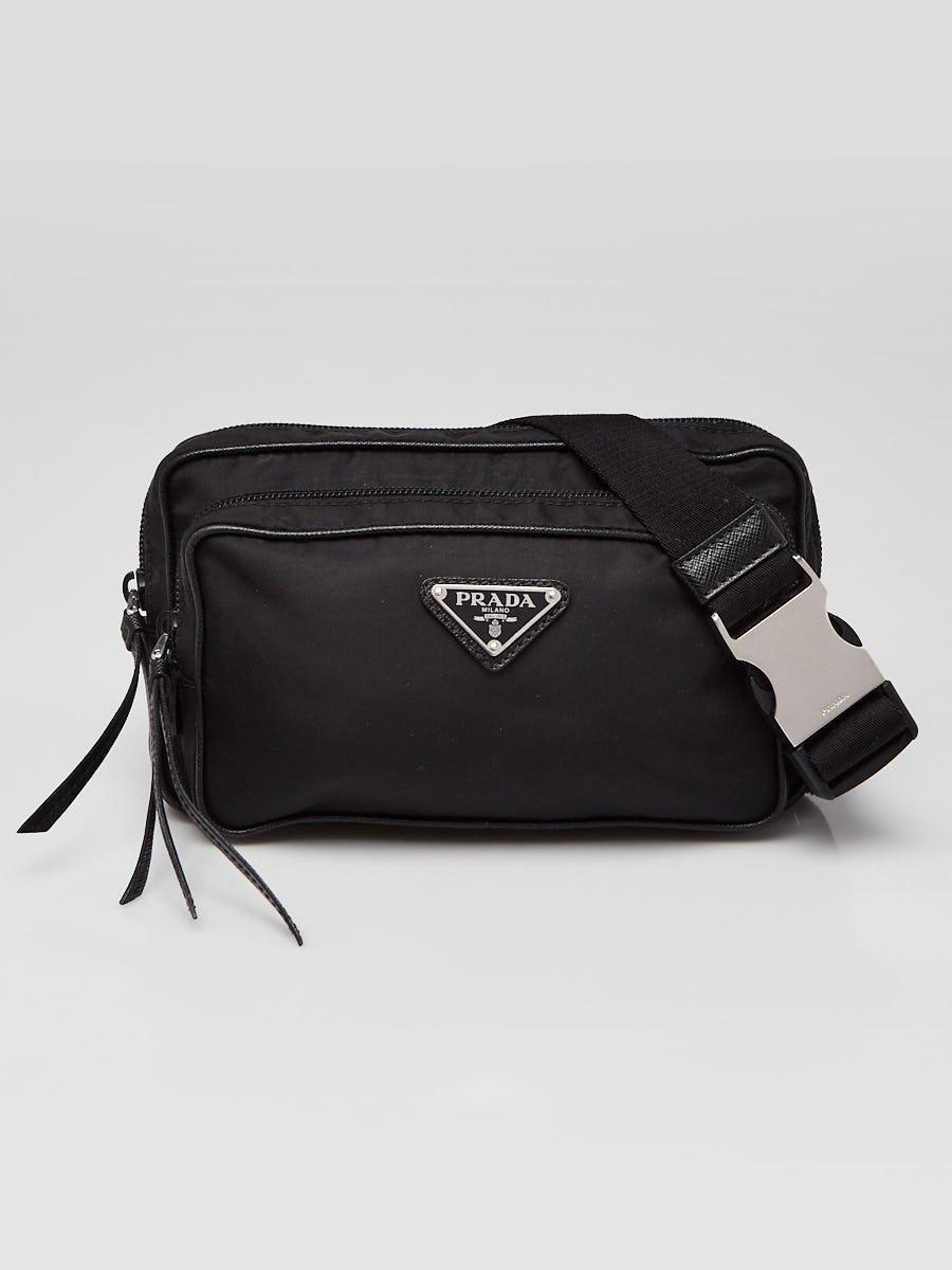 PRADA プラダ ボディバッグ 1BL010 テスート ブラック Prada Black Tessuto Nylon Logo Belt Bag 1BL010 | Yoogi's Closet