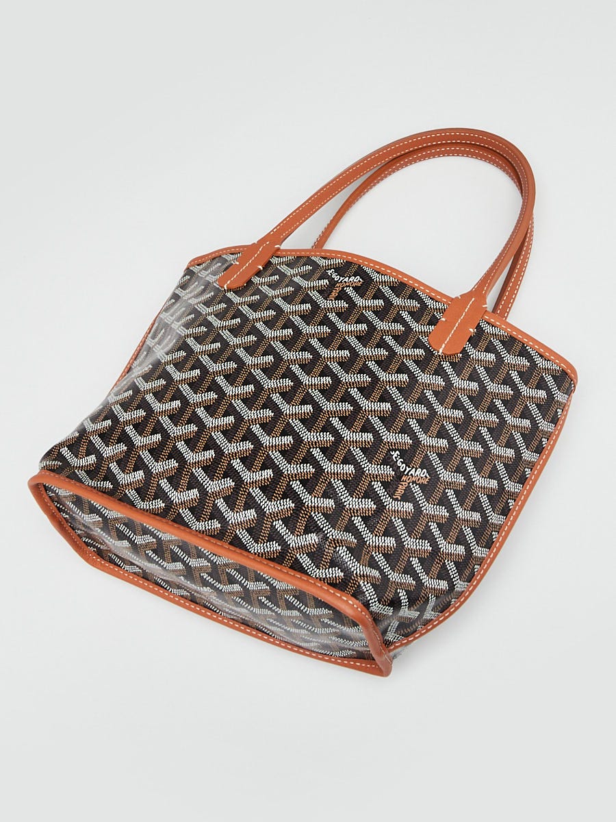 Goyard Black/Brown Chevron Print Coated Canvas Anjou Reversible