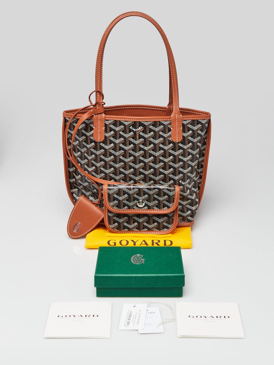 Goyardコース Goyard Black/Brown Chevron Print Coated Canvas Anjou Reversible