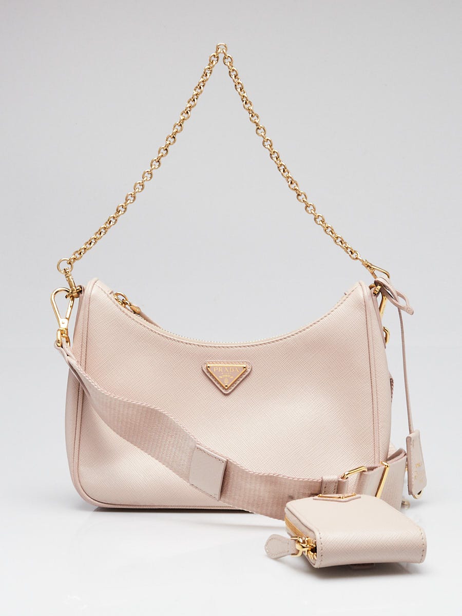 Prada Ninfea Saffiano Lux Leather 2005 Re-Edition Shoulder Bag