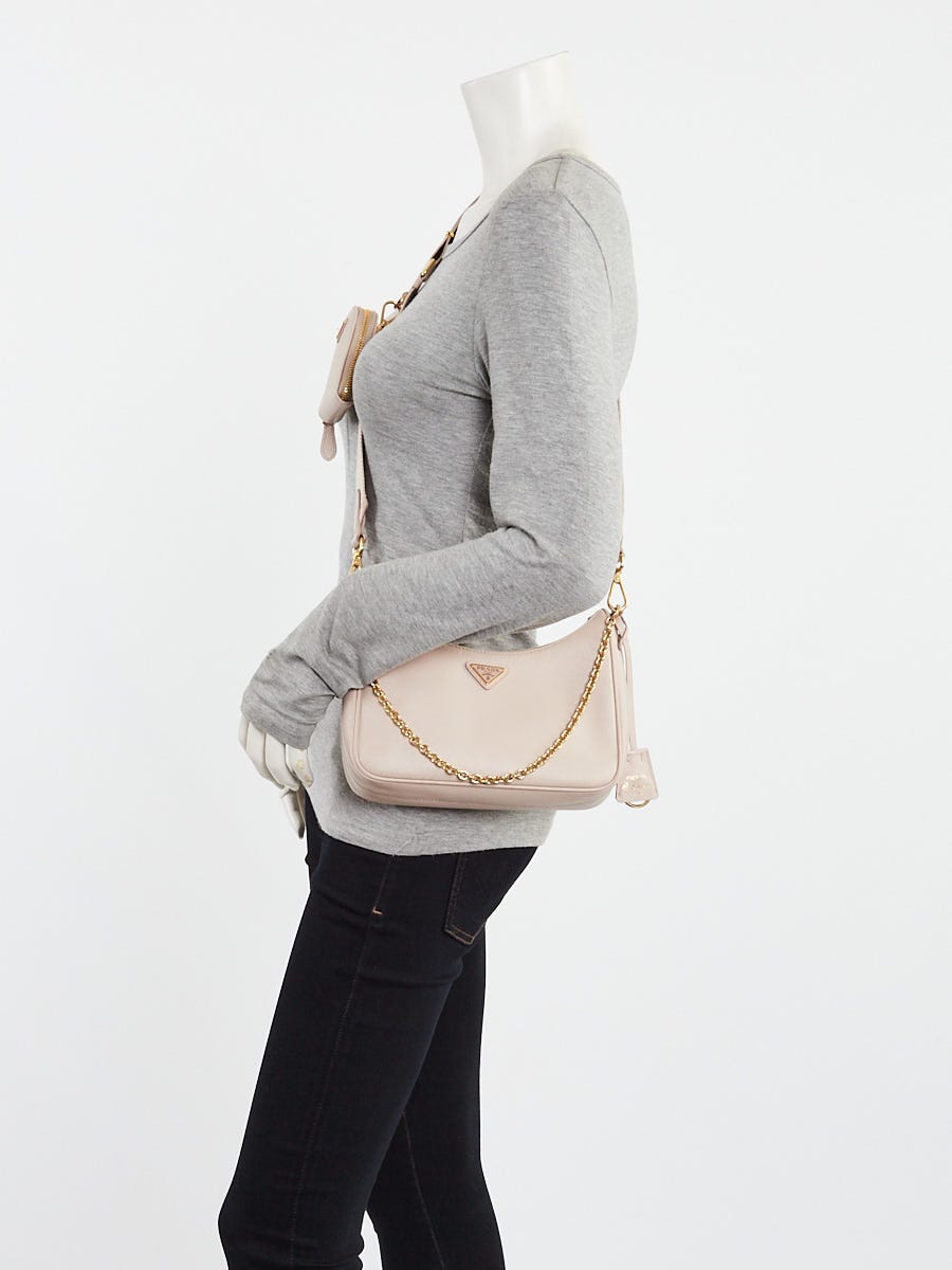 Prada Ninfea Saffiano Lux Leather 2005 Re-Edition Shoulder Bag