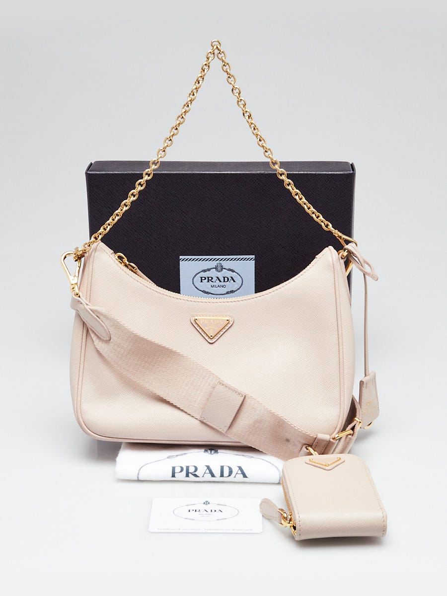 Prada Ninfea Saffiano Lux Leather 2005 Re-Edition Shoulder Bag