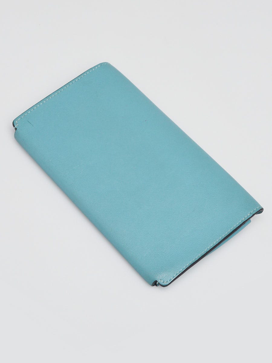Hermes Blue Atoll Swift Leather Smart Pouch | Yoogi's Closet
