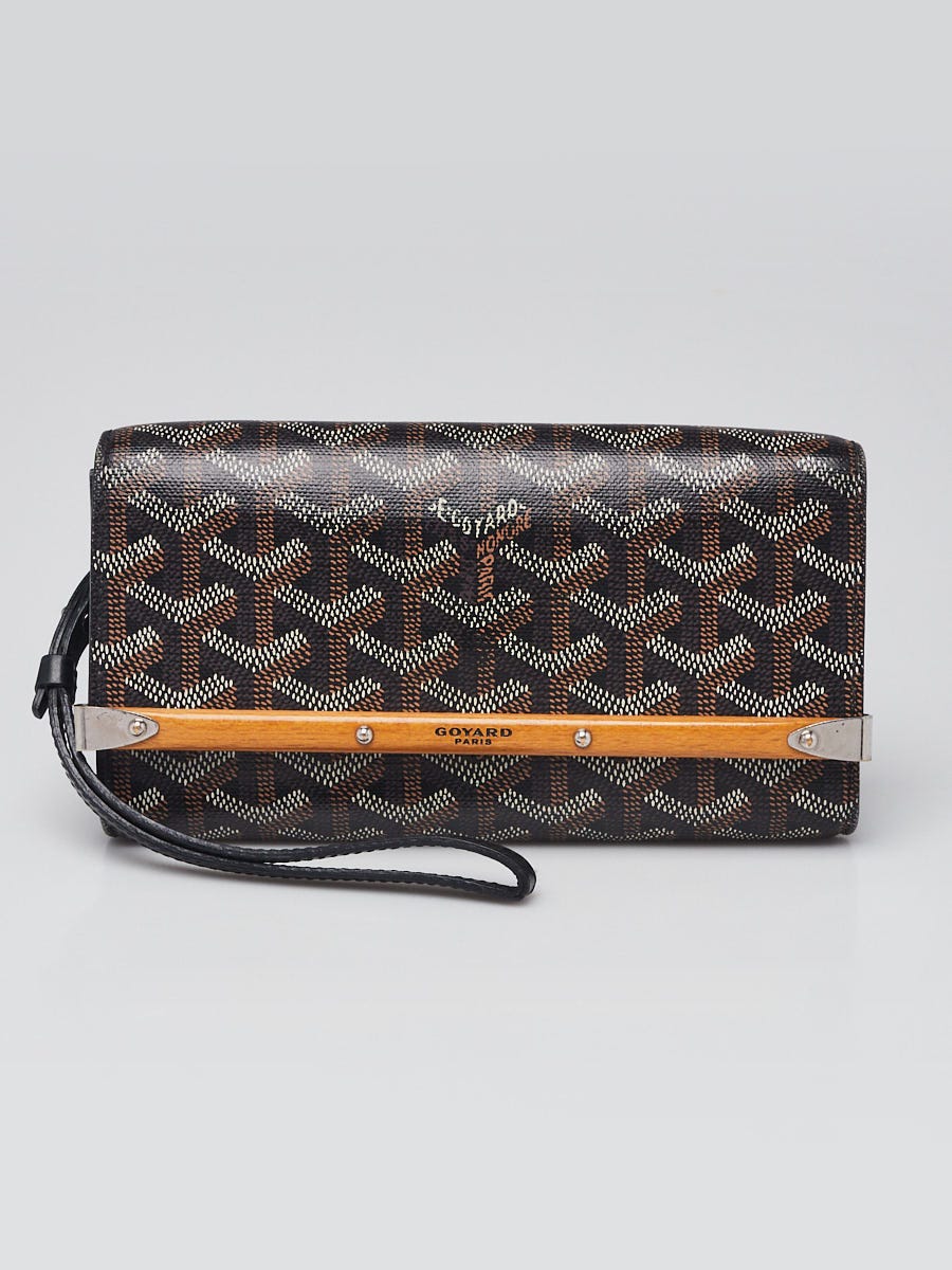 Goyard Black Chevron Print Coated Canvas Mini Monte Carlo Wristlet