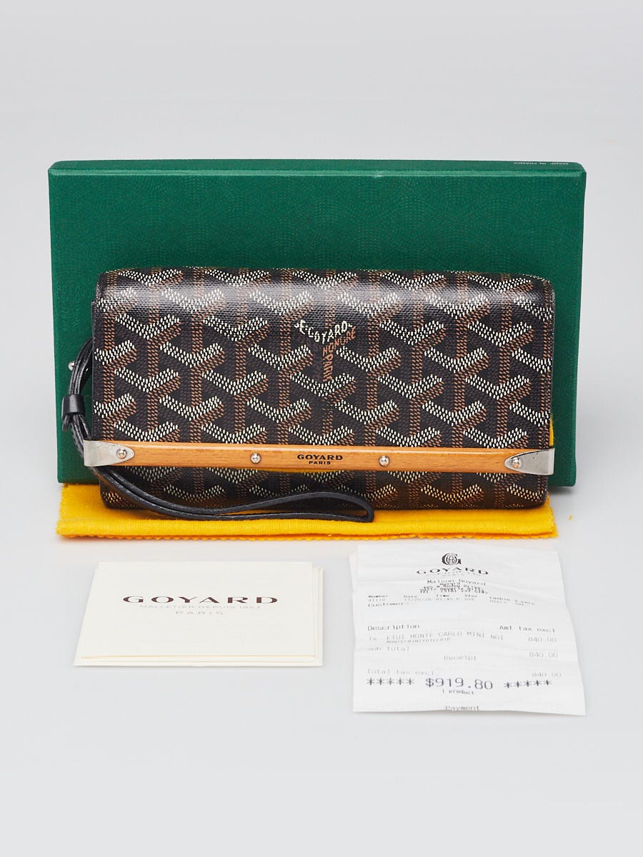 Goyard Black Chevron Print Coated Canvas Mini Monte Carlo Wristlet Clutch Bag