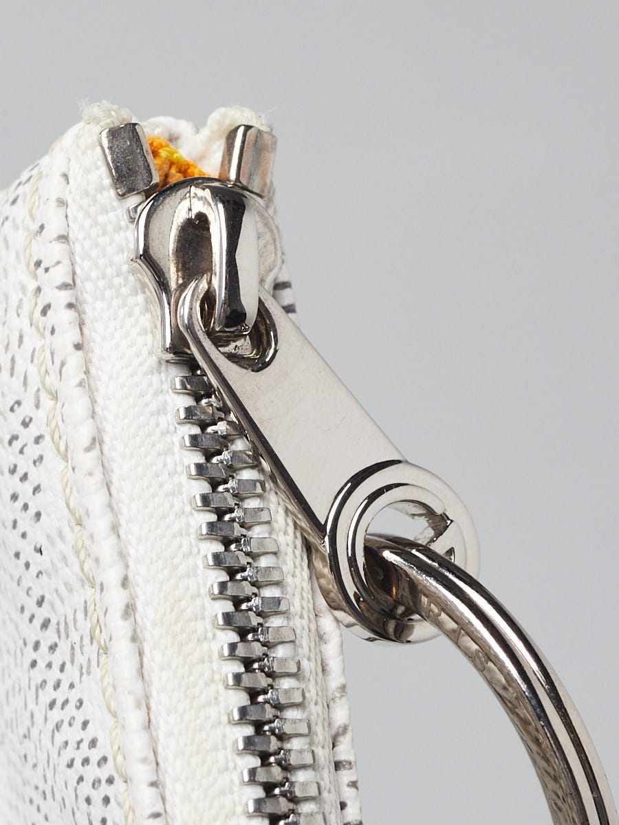 Goyard White Chevron Print Coated Canvas Senat PM Zip Pouch w