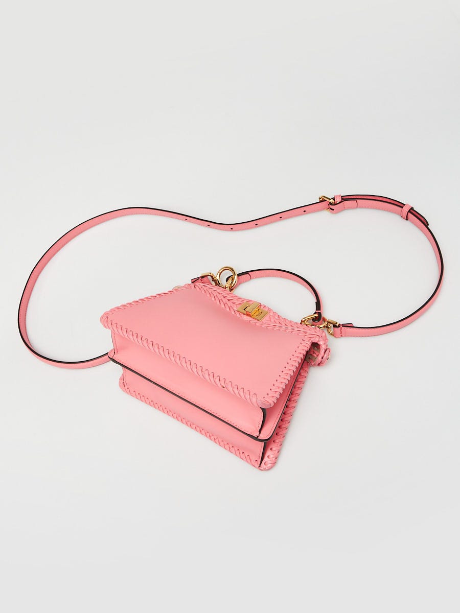 Fendi Pink Dalia Nappa Intreccio Vitello Leather Petite Peekaboo