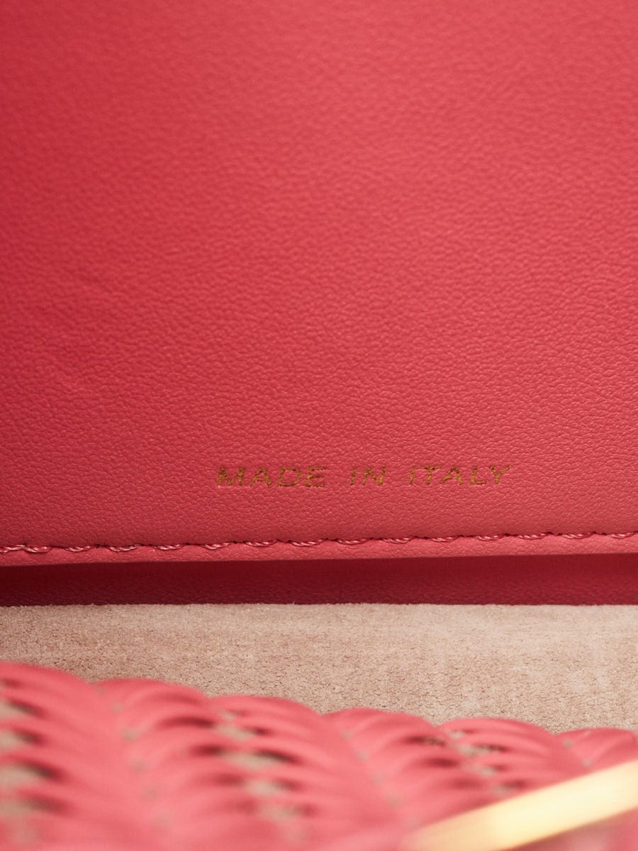 Fendi Pink Dalia Nappa Intreccio Vitello Leather Petite Peekaboo