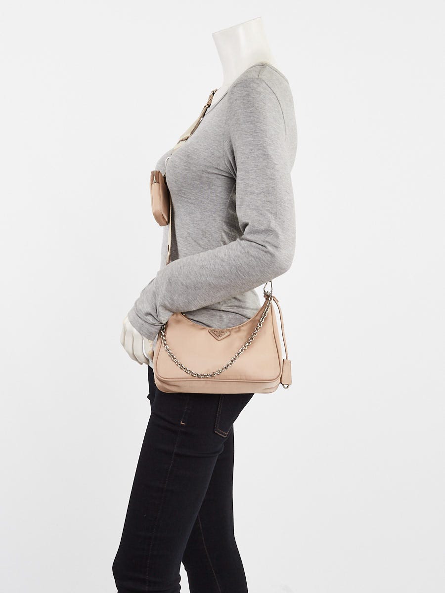 Prada Beige Tessuto Nylon 2005 Re-Edition Shoulder Bag 1BH204