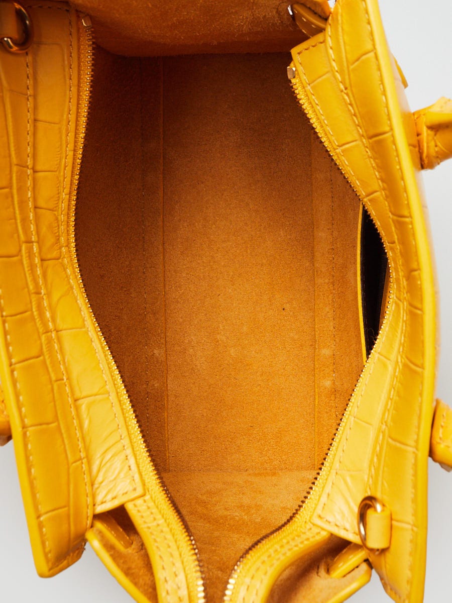 Mulberry Yellow Croc Embossed Leather Micro Zipped Bayswater Tote