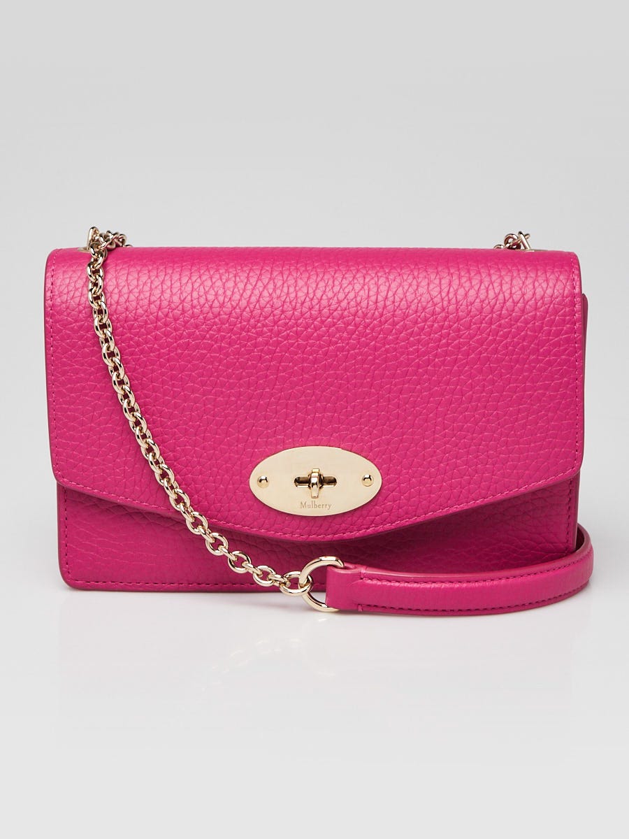 Mulberry Pink Heavy Grain Leather Small Darley Crossbody Bag