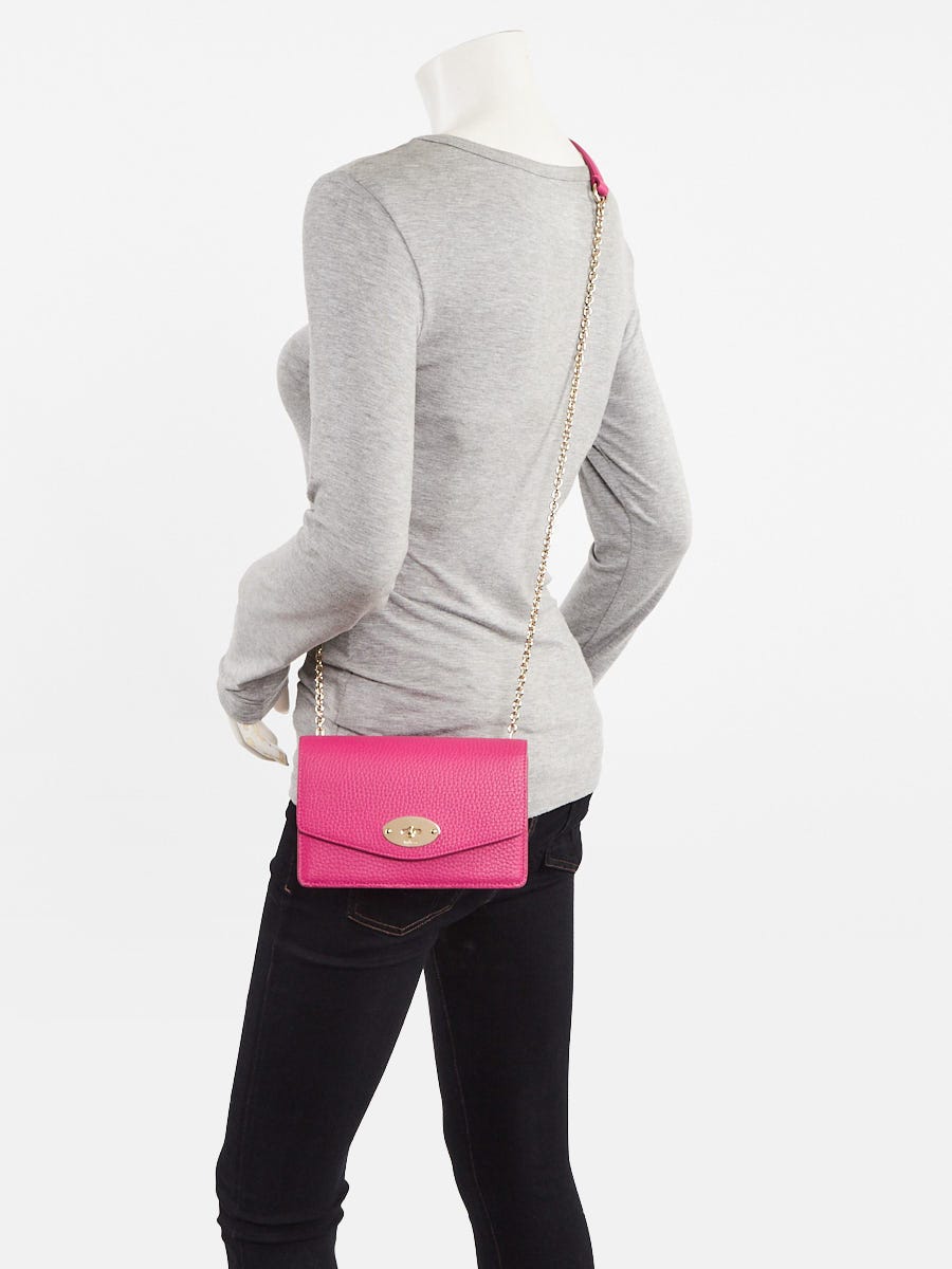 Mulberry Pink Heavy Grain Leather Small Darley Crossbody Bag