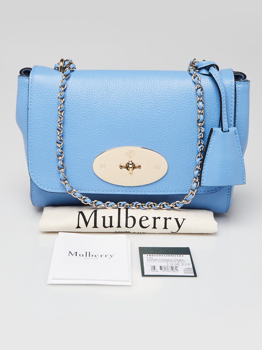 Mulberry Cornflower Blue Classic Grained Leather Small Lily