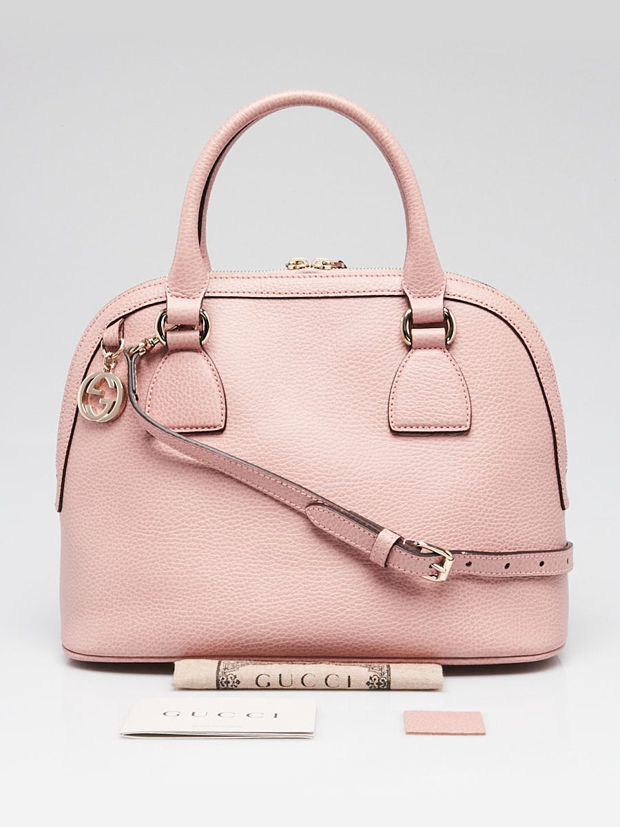 Gucci Pink Pebbled Leather Medium Dome Crossbody Bag | Yoogi's Closet