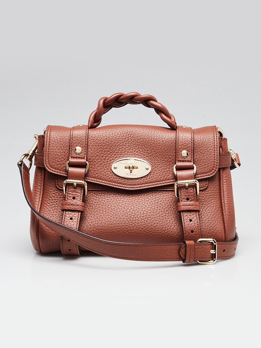 Mulberry Chestnut Heavy Grain Leather Mini Alexa Satchel Bag