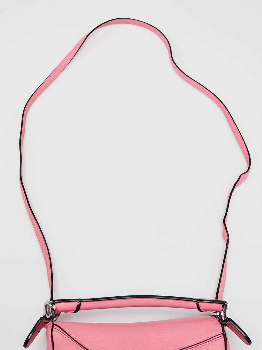Loewe Pink Pebbled Calfskin Leather Mini Puzzle Bag | Yoogi's Closet