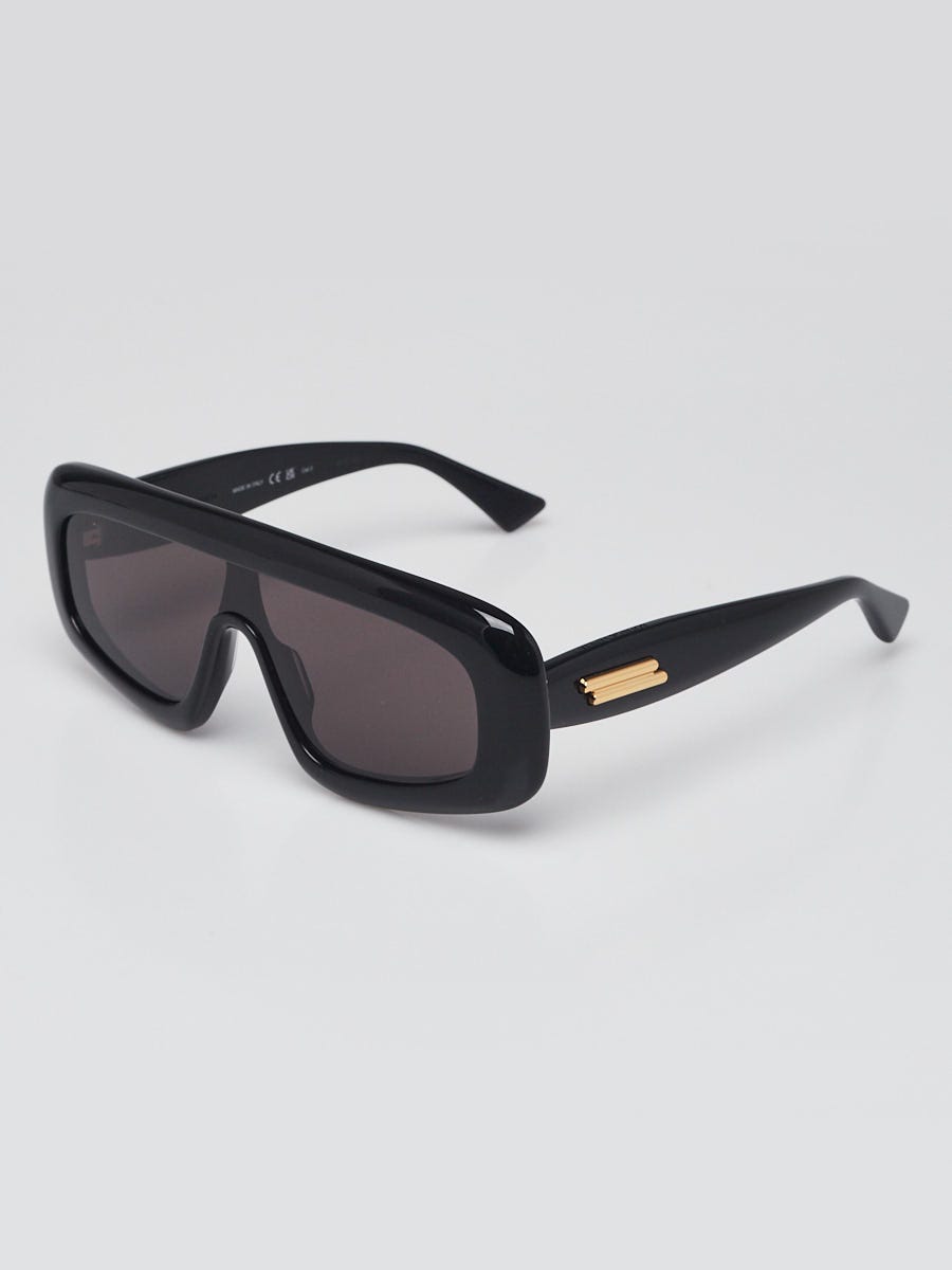 Bottega Veneta Black Acetate Bombe Shield Sunglasses - BV1281S