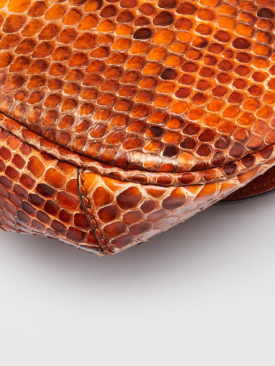 Gucci Orange Python Nouveau Fringe Small Shoulder Bag | Yoogi's Closet