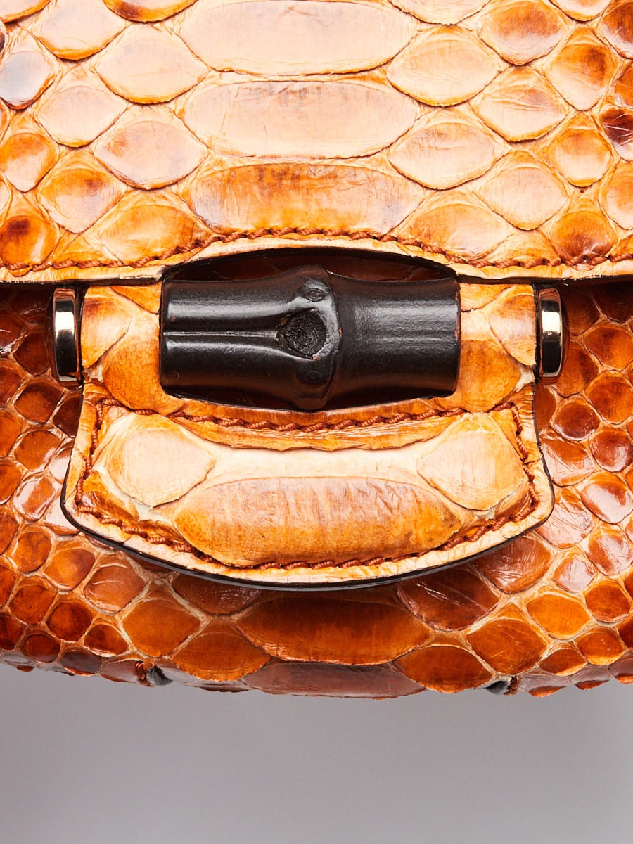 Gucci Orange Python Nouveau Fringe Small Shoulder Bag | Yoogi's Closet