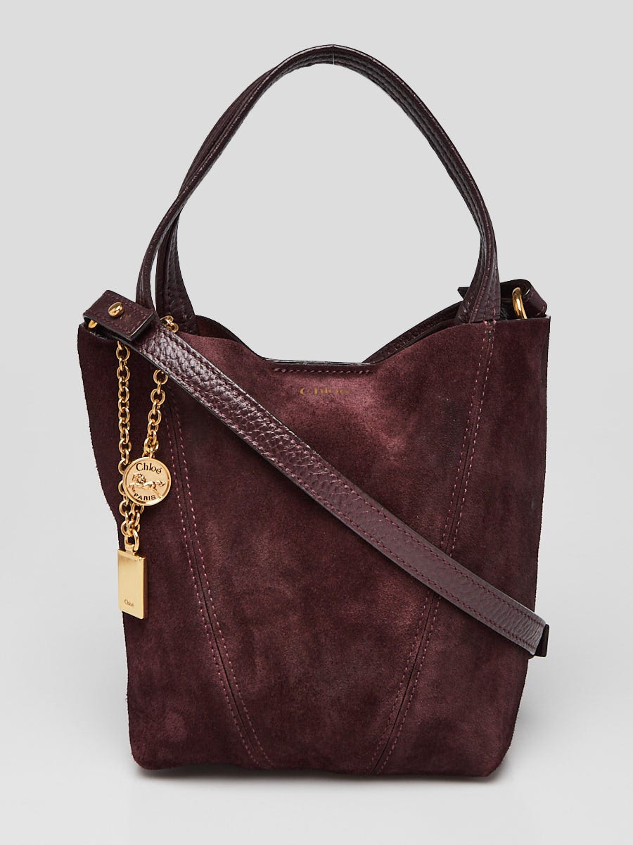 Chloe Deep Violine Suede Small Spin Tote Bag | Yoogi's Closet