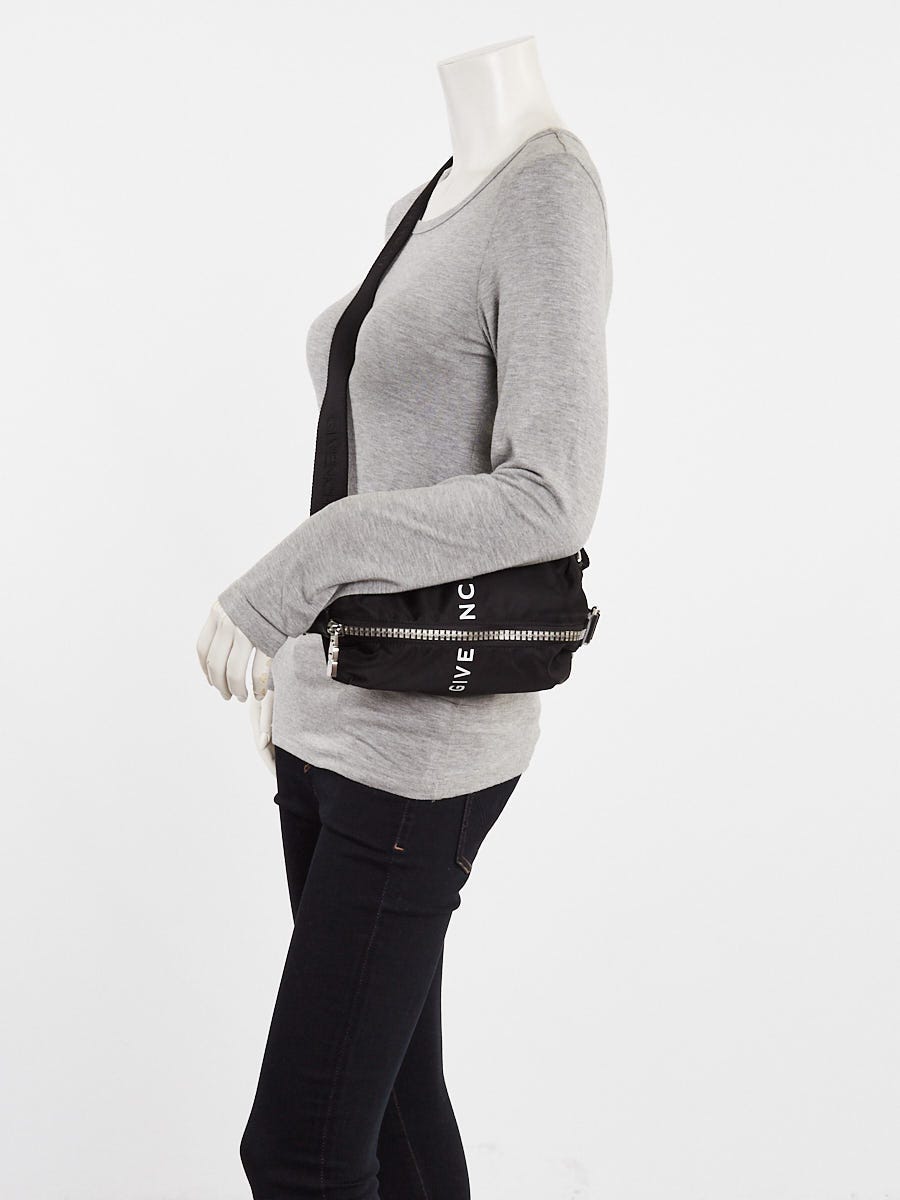Givenchy Black Printed Nylon Logo G-Zip Bum Bag