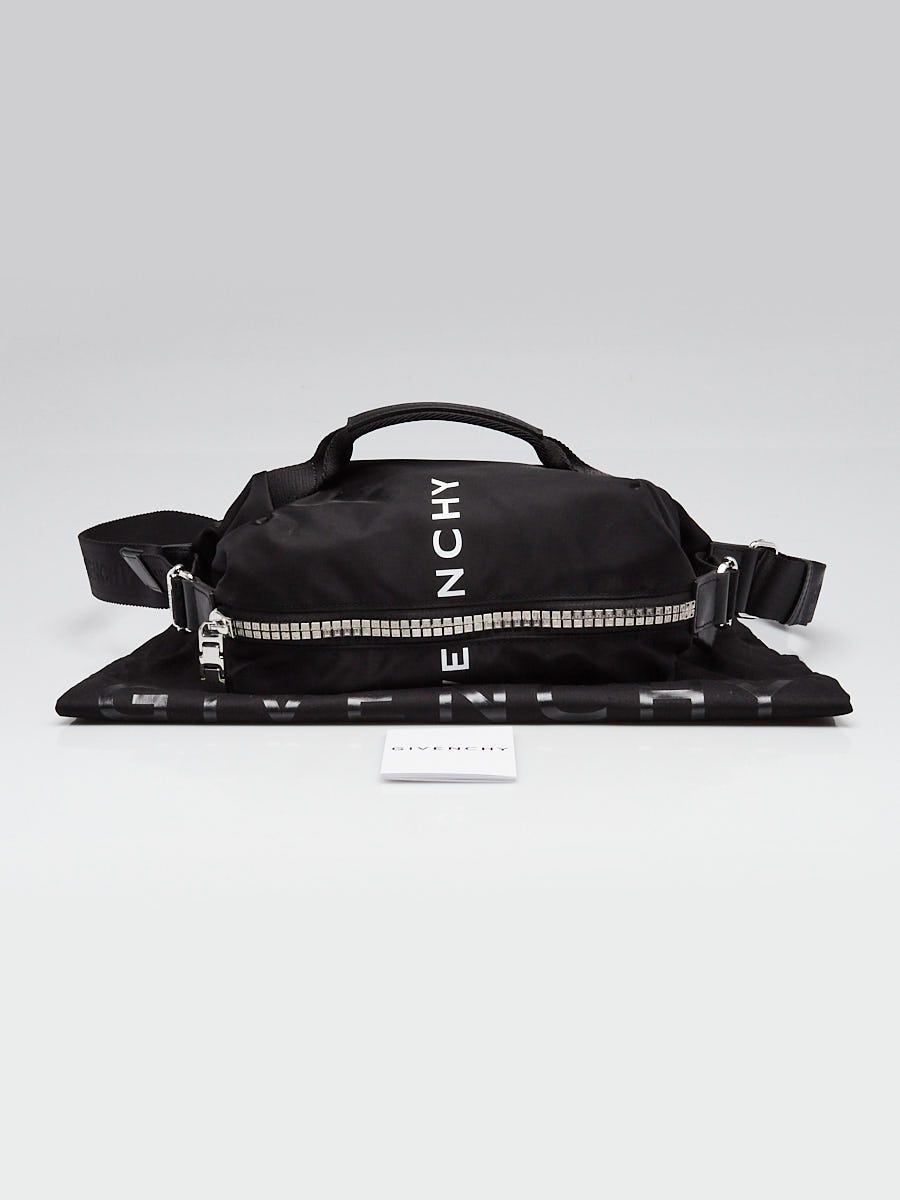 Givenchy Black Printed Nylon Logo G-Zip Bum Bag | Yoogi's Closet
