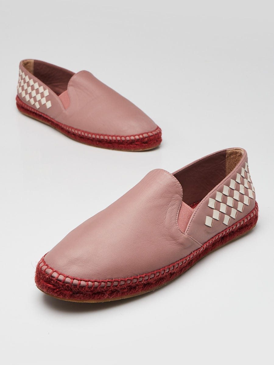 Bottega Veneta Purple/White Leather Espadrille Flats Size 9.5/40