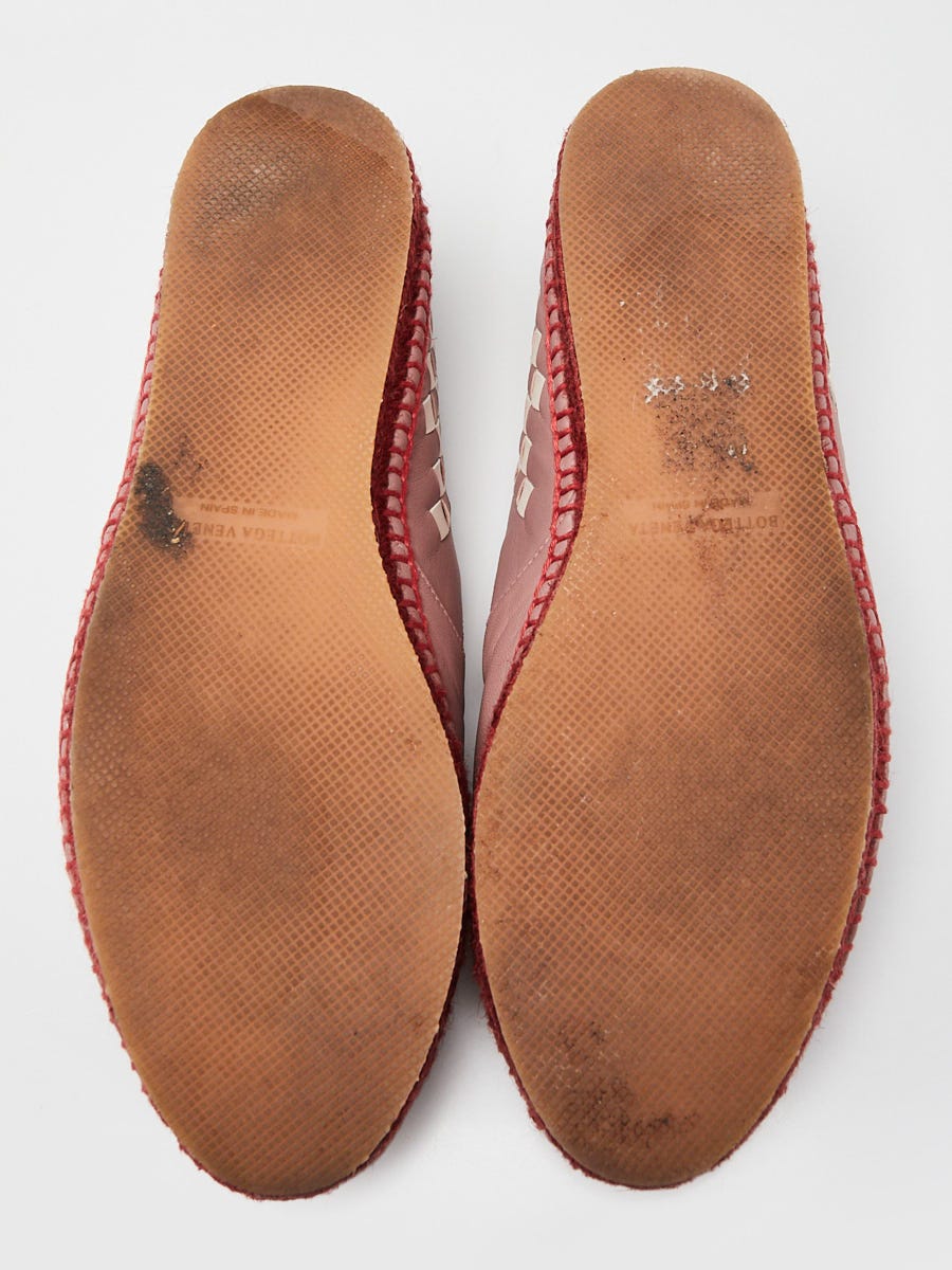 Bottega Veneta Purple/White Leather Espadrille Flats Size 9.5/40