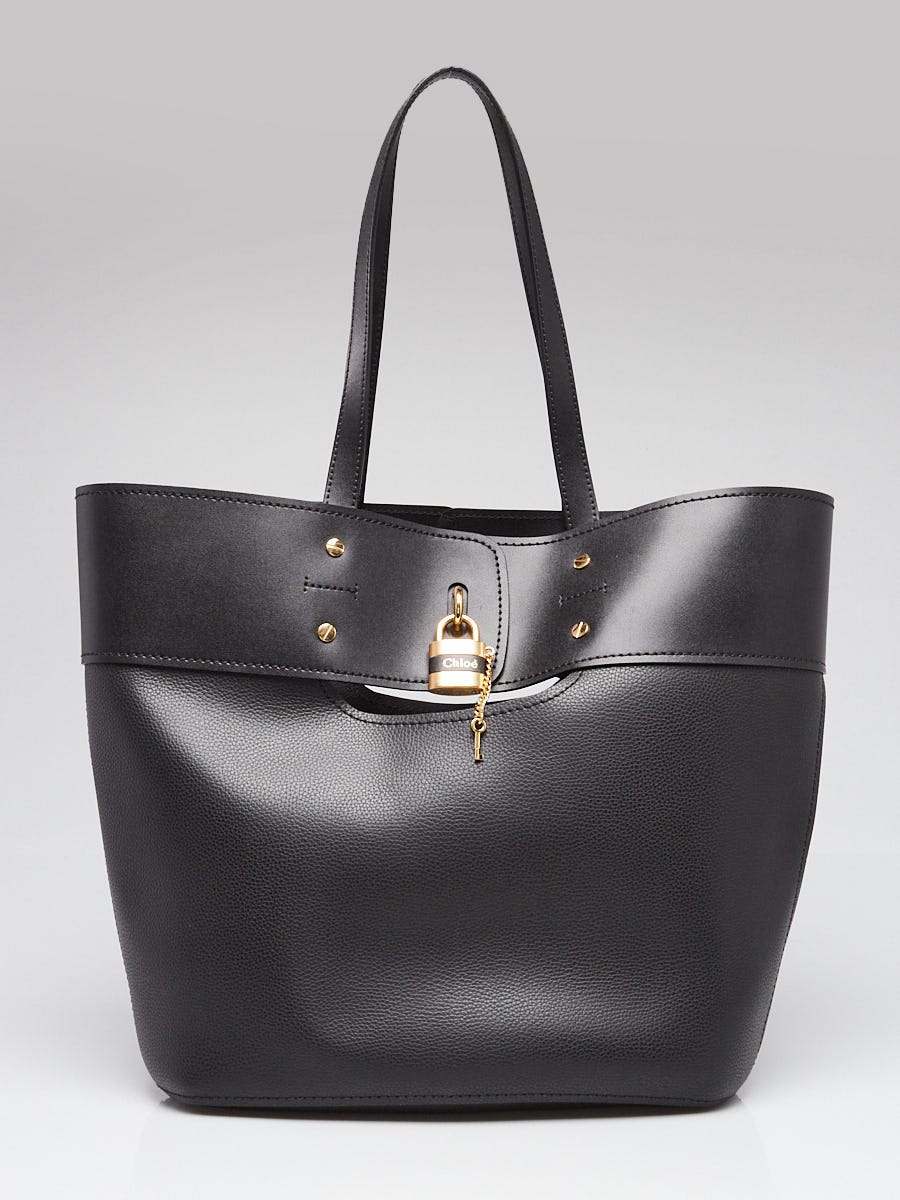 Chloe Black Grained Leather Large Aby Tote Bag w/o Accessories