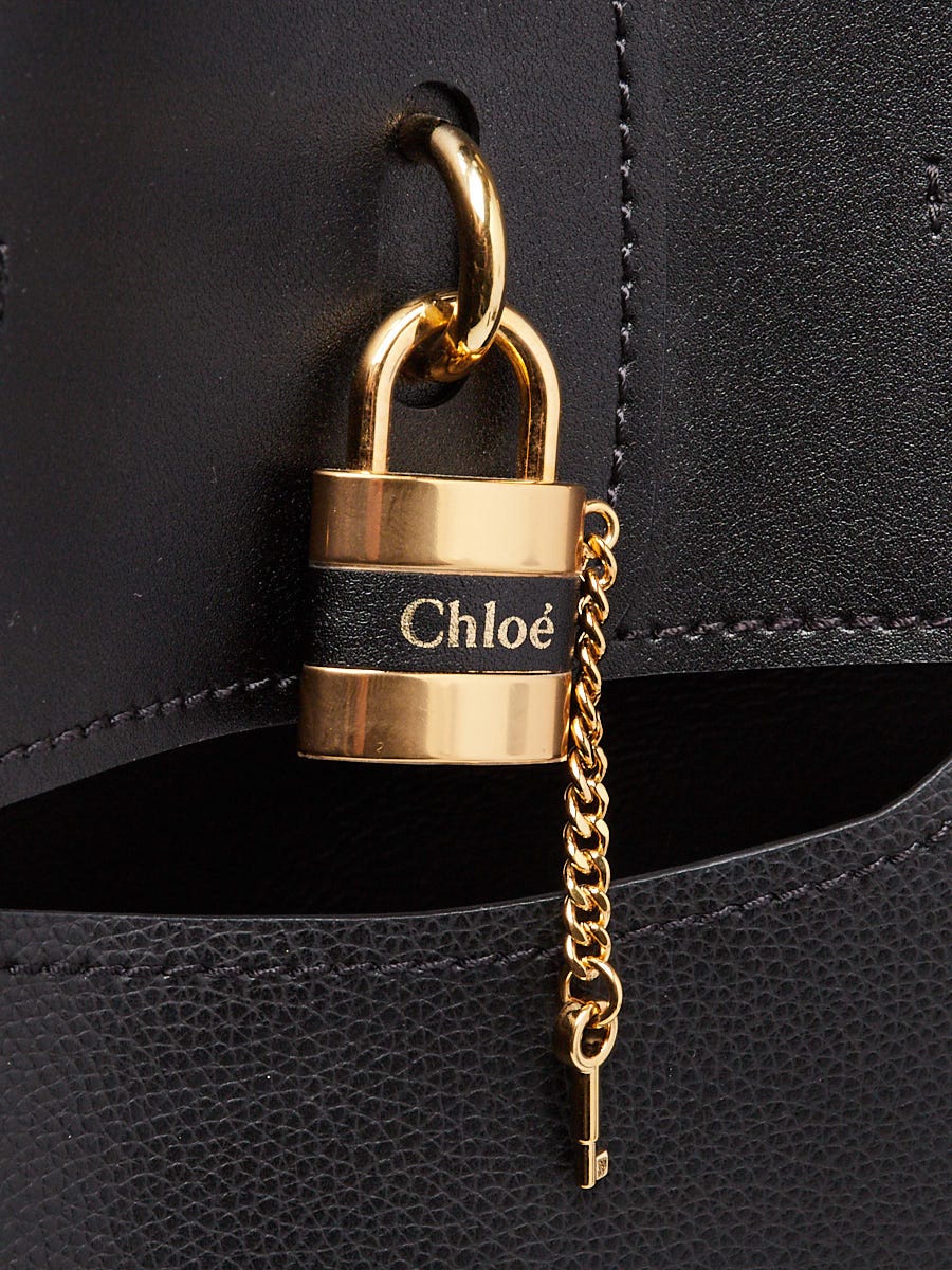 Chloe Black Grained Leather Large Aby Tote Bag w/o Accessories