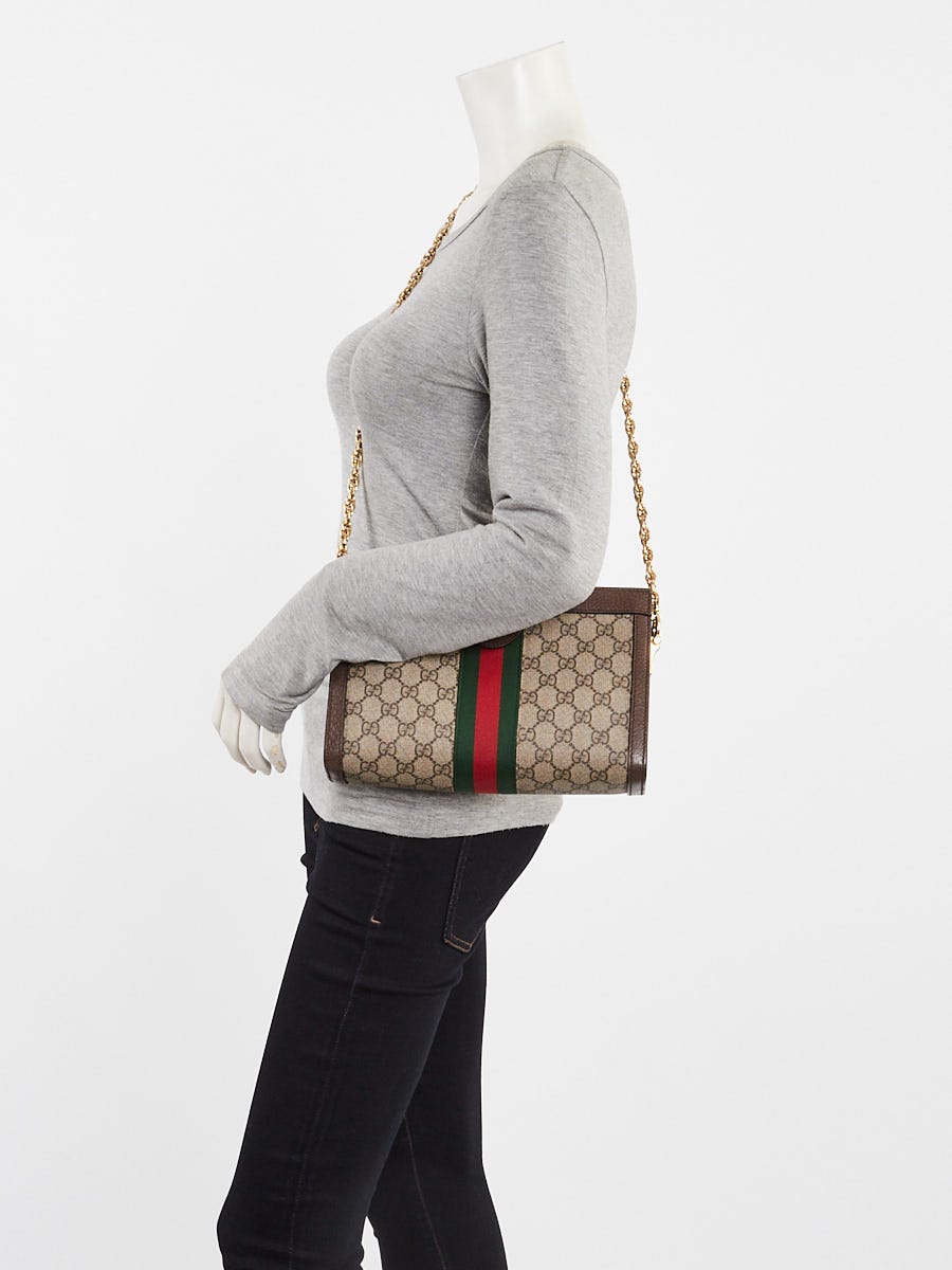 Gucci Beige/Ebony Supreme GG Coated Canvas Vintage Web Ophidia Small Shoulder Bag