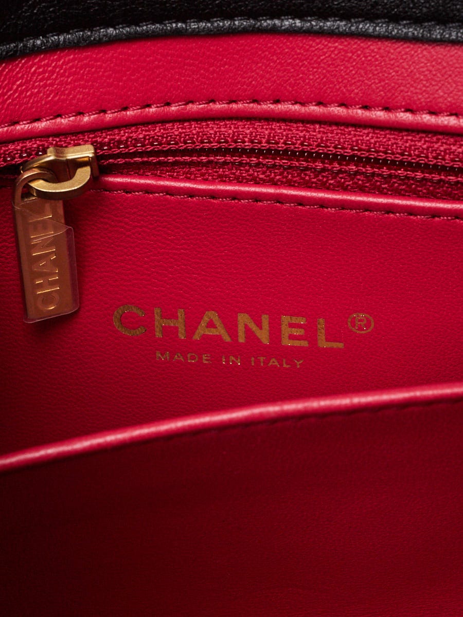 Chanel Black Quilted Crumpled Lambskin CC Links Top Handle Flap