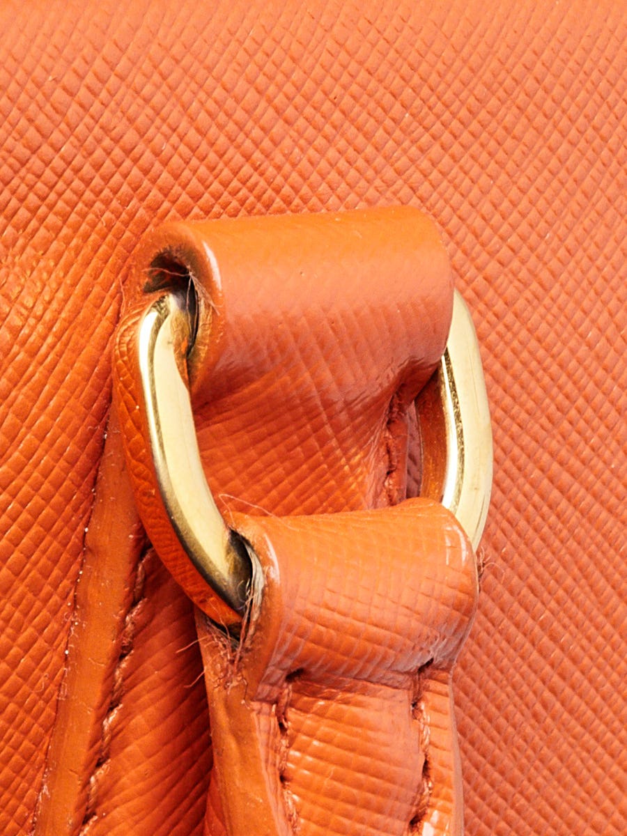 Prada Orange Saffiano Lux Leather Promenade Bag | Yoogi's Closet