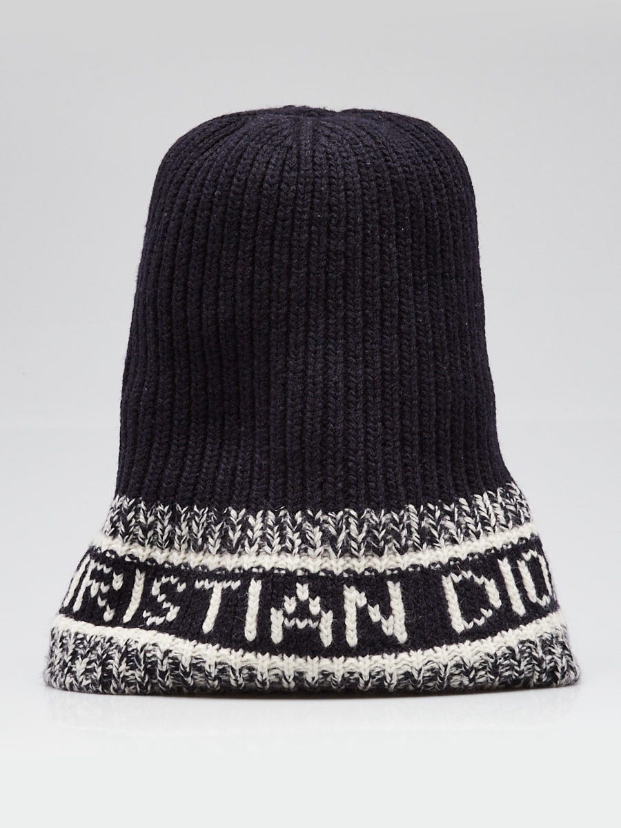 Christian Dior Cashmere and Wool Logo Beanie Hat | Yoogi's Closet